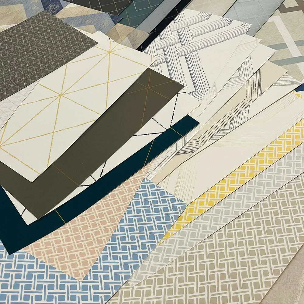 30 Sheets Multicolor Assorted Geometric Patterned wallpaper DIY Sample Sheets